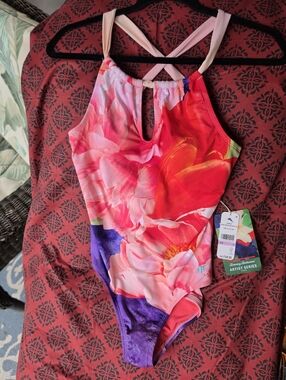 NWT Tommy Bahama Artist Series High Neck One Piece Swimsuit - Touch Of Pink -6